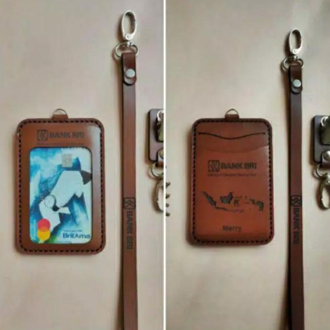 

id card holder kulit nametag