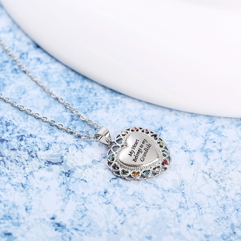 [Ready Stock]Fashion New Heart Shape with Diamond Personalized Pendant Necklace