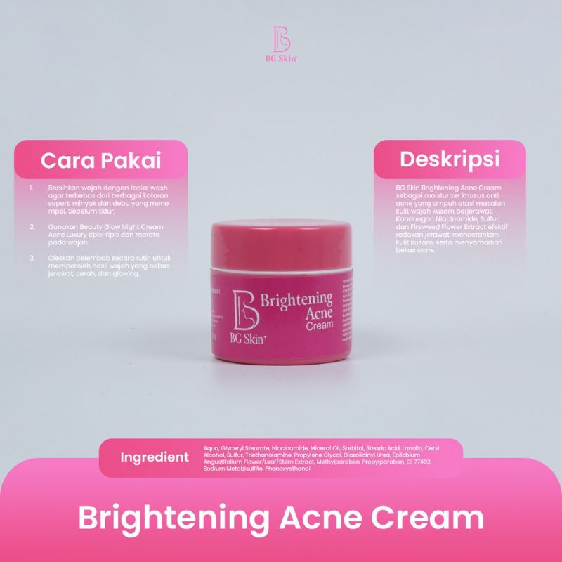 Night Brightening Acne Cream BG GLOW