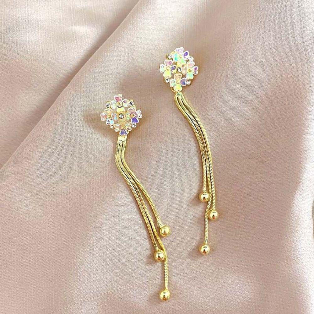 Needway   Bunga Menjuntai Anting Kepribadian Retro Elegan Perempuan Halus Gadis Stud Earrings