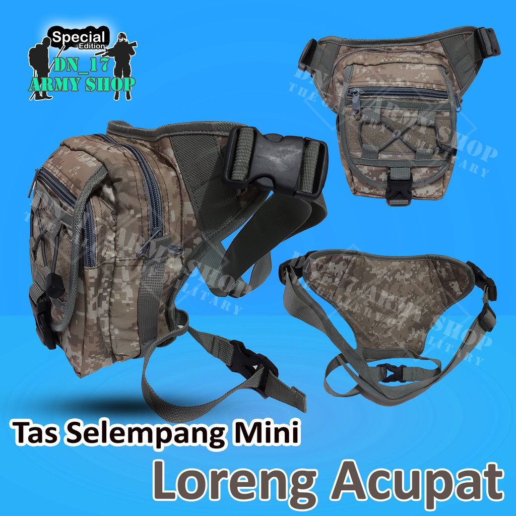 Tas Selempang/Paha/Pinggang Hitam,Krem,Loreng Cordura