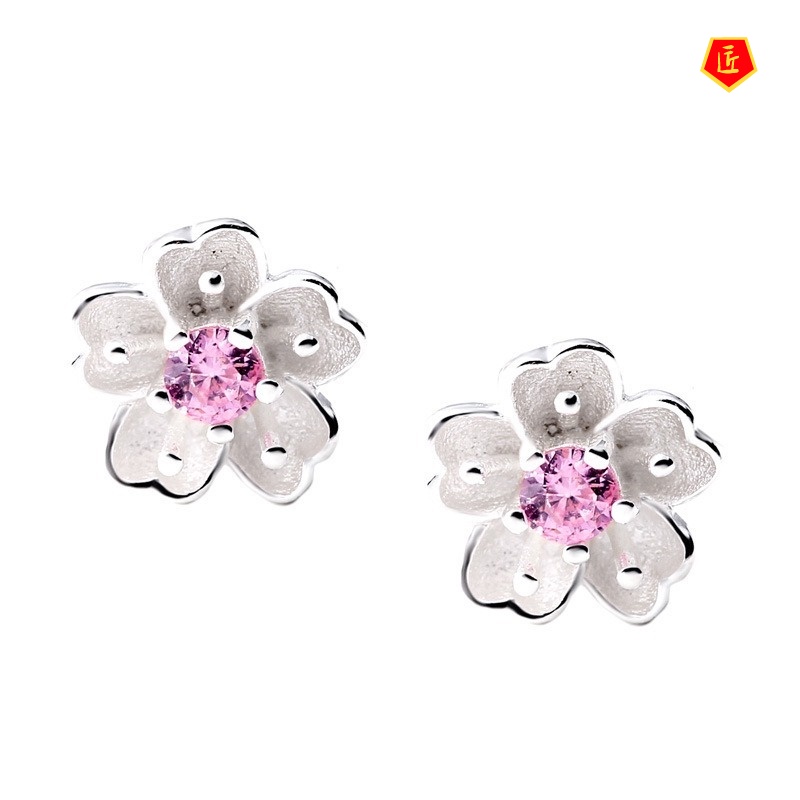 [Ready Stock]Fashion Sweet Cherry Blossom Ear Studs