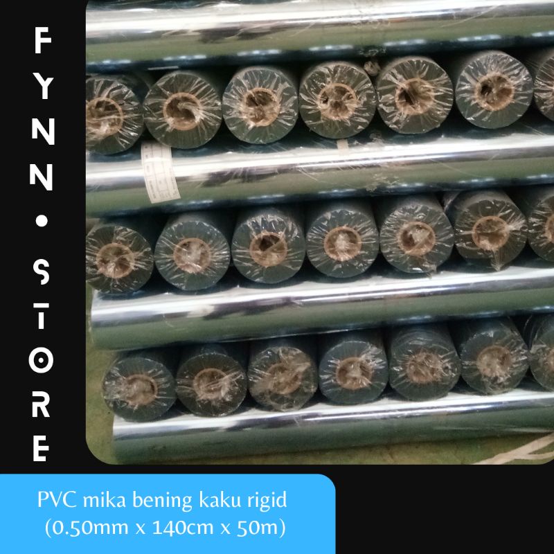 

PVC mika bening kaku rigid tebal 0.50 mm x 140 cm x 50m