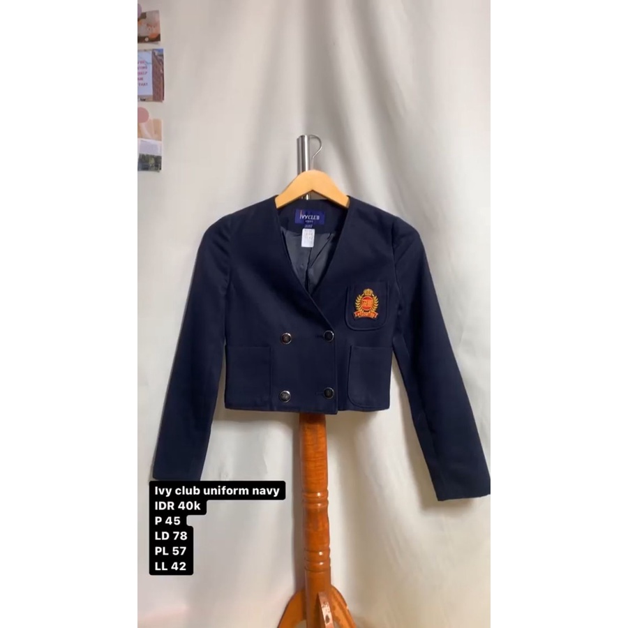 ivy club unifrom + buttons black blazer