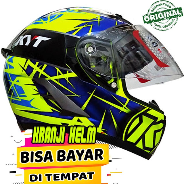 Helm fullface / Helm kyt falcon spike yellow fluo terlaris