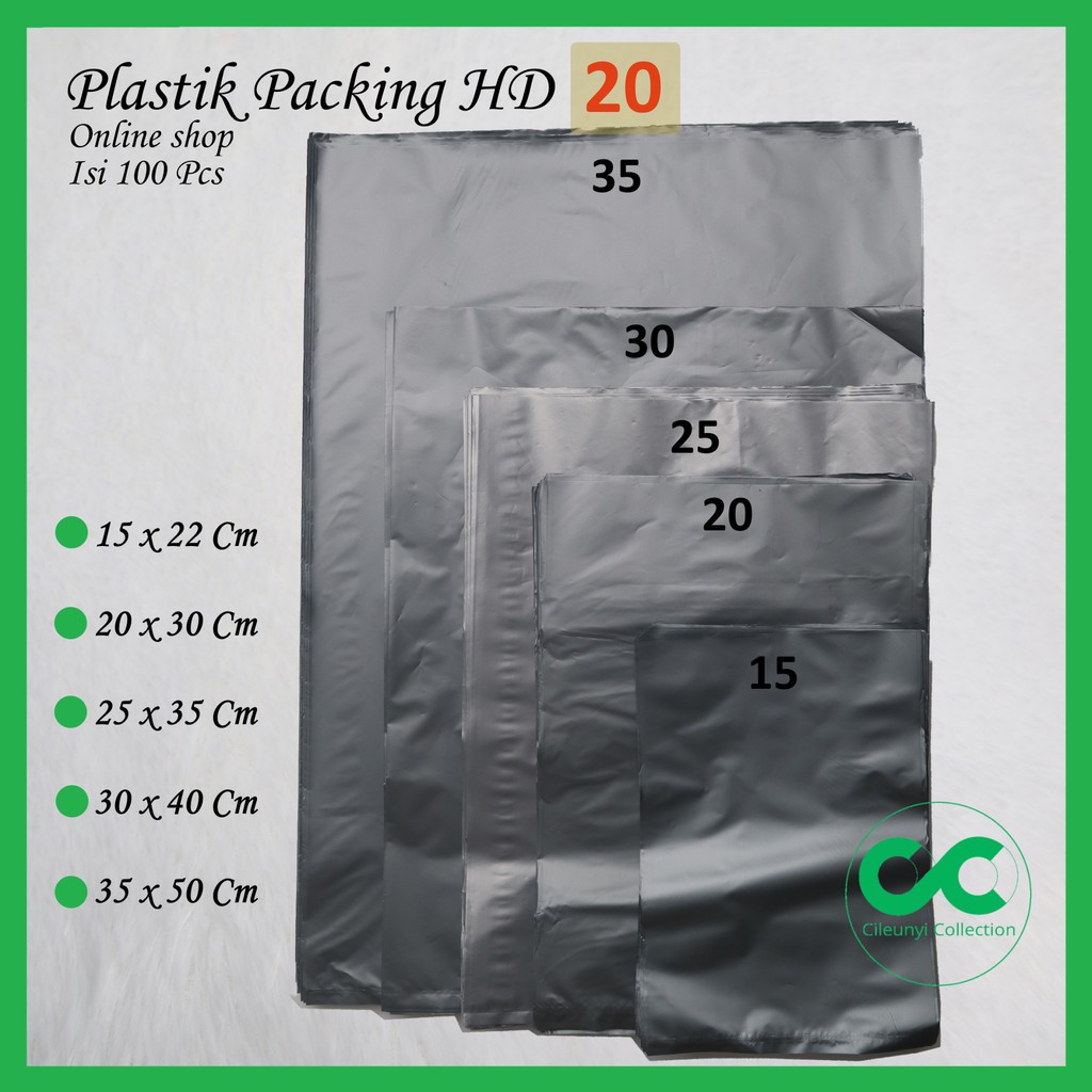 [Isi 100] Ukuran 20 x 30 Cm Plastik Olshop Packing Silver Tebal 0,45 Micron Paket Toko Online Shop