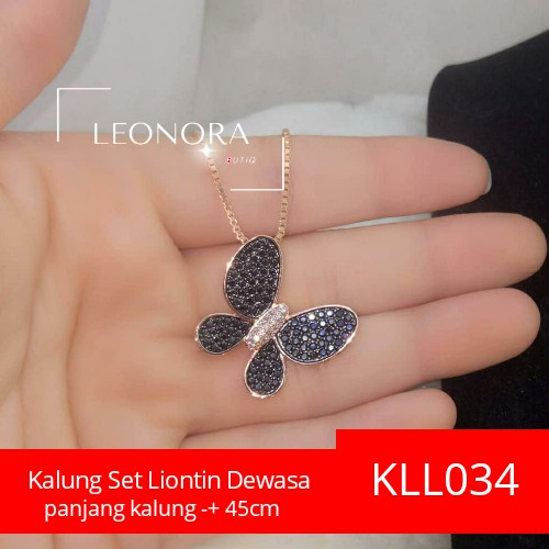 KLL034 - Kalung Blackgold TITANIUM LAPIS EMAS Liontin Mewah