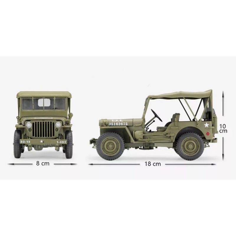 Welly 1941 Jeep Willys MB Miniatur Diecast Jeep tentara militer Skala 1:18