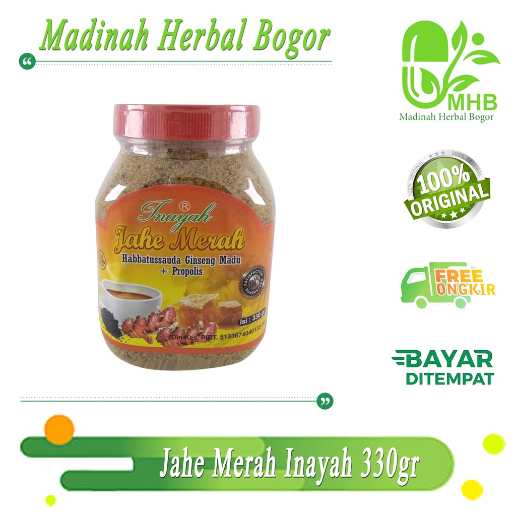 

Jahe Merah Inayah Toples 330 Gram | Jahe Merah + Habbatusauda + Ginseng + Propolis