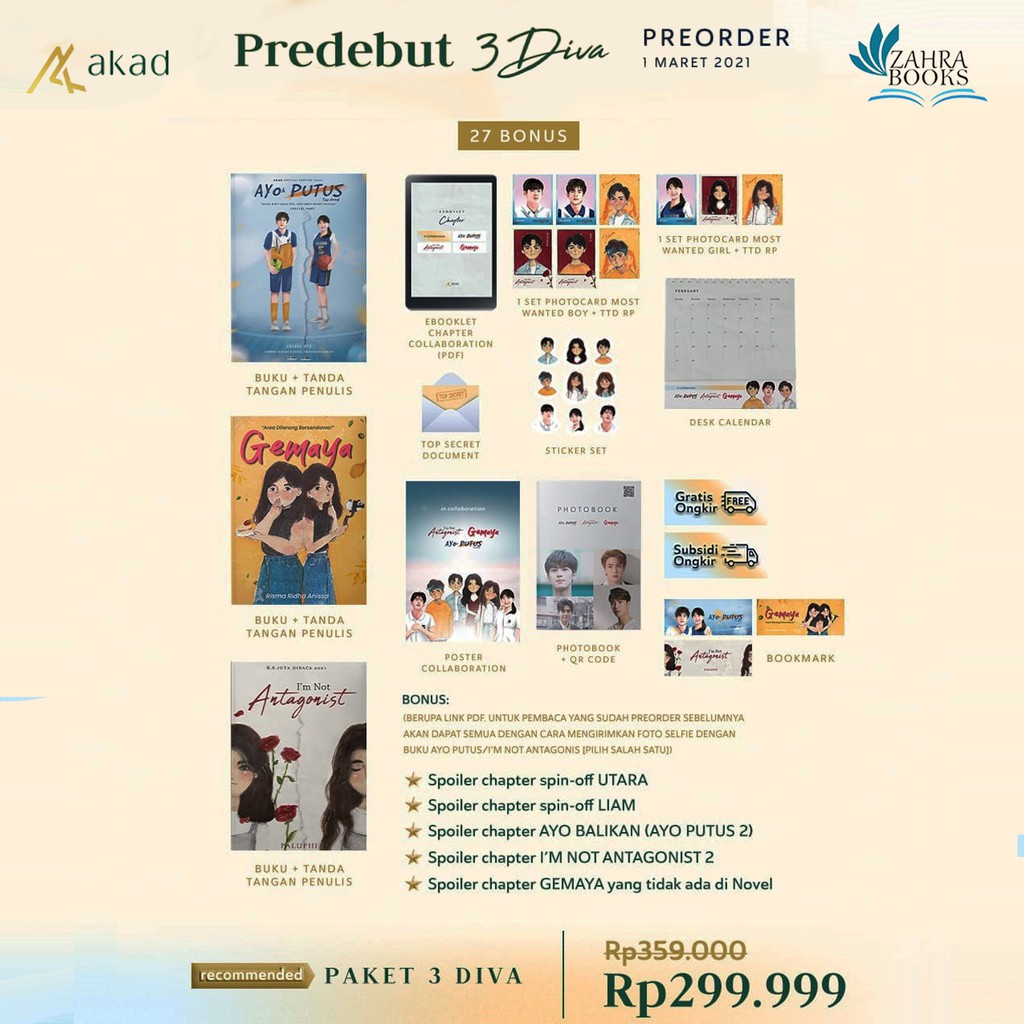 Ridzonabookstore Predebut 3 Diva Ayok Putus Ayo Putus I M Not Antagonist Gemaya Shopee Indonesia
