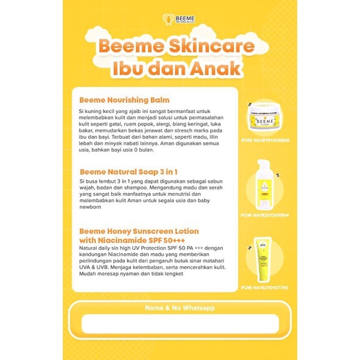 BEEME NOURISHING BALM BY MAMA SHEY | SKINCARE IBU DAN BAYI | SUNSCREEN SPF 50 | SOAP 3in1 |  BALM SERBAGUNA