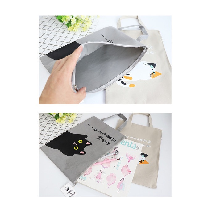 

ORGANIZER-DOCUMENT- PF05 JAPANESE CUTE CAT PORTABLE A4 FILE STORAGE POUCH BAG TEMPAT BUKU - CAT
