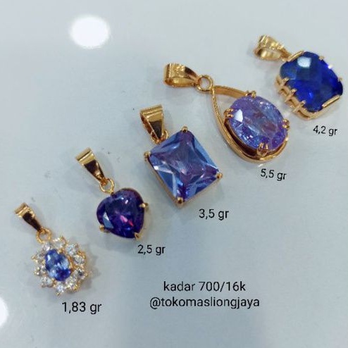 Liontin Batu Ungu/Biru Emas kadar 700/16k