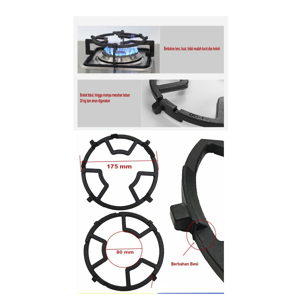 Universal Stovetop Trivet Tatakan /Dudukan Kompor Gas Bahan Besi