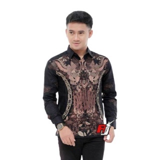 Kemeja Batik Pria Modern Lengan Panjang Casual Modis Slim Fit Trendy Masa Kini OL 162