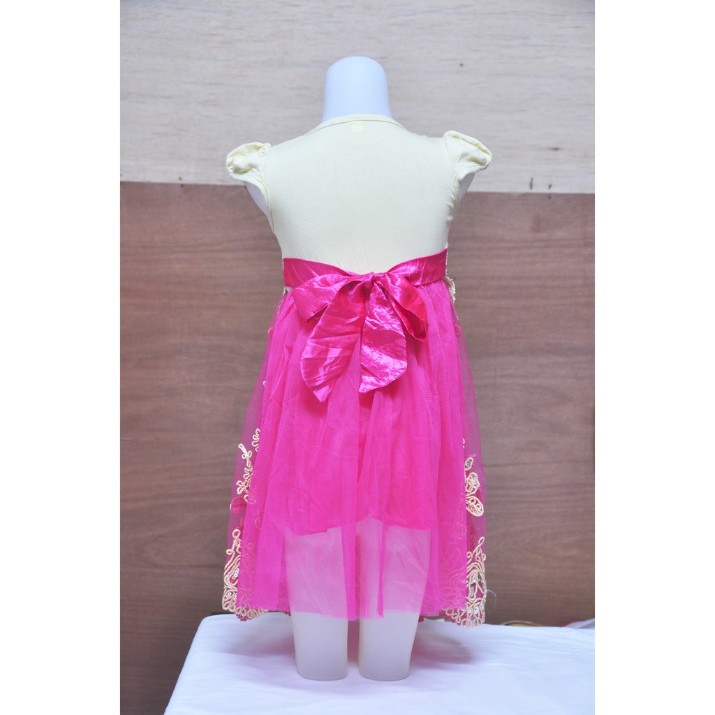 Carine Dress Anak Perempuan Import Branded Murah Gaun Pesta Anak Import Dress Anak Kuning Pink