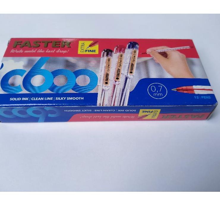 

Langsung Beliii.. pulpen bolpoin bolpoint faster extra fine c600 0,7 mm warna hitam