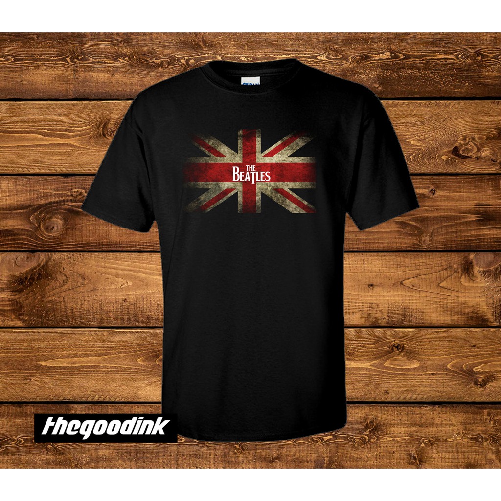Kaos The Beatles Band Logo 3 Hitam - Original Gildan T-shirt DTG Print