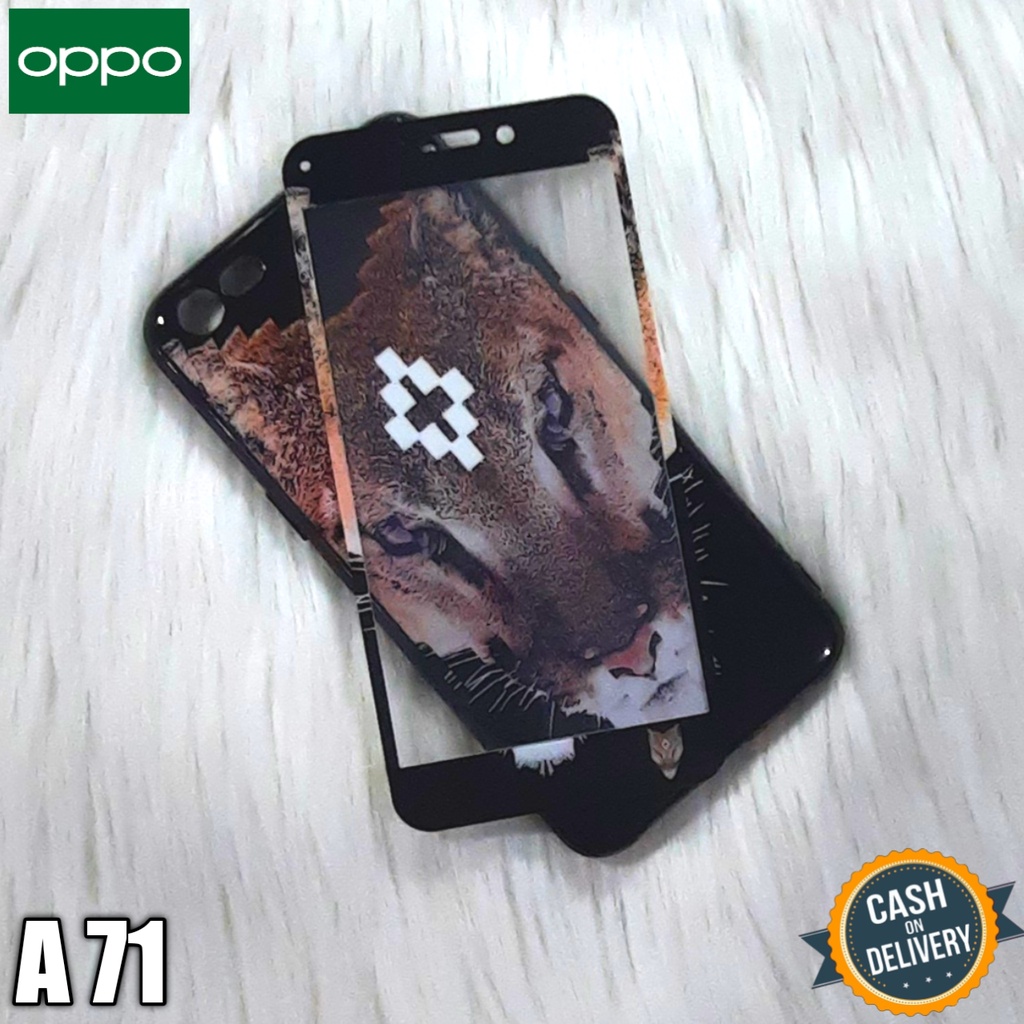 OPPO A71 SOFTCASE MOTIF + TEMPERED GLASS