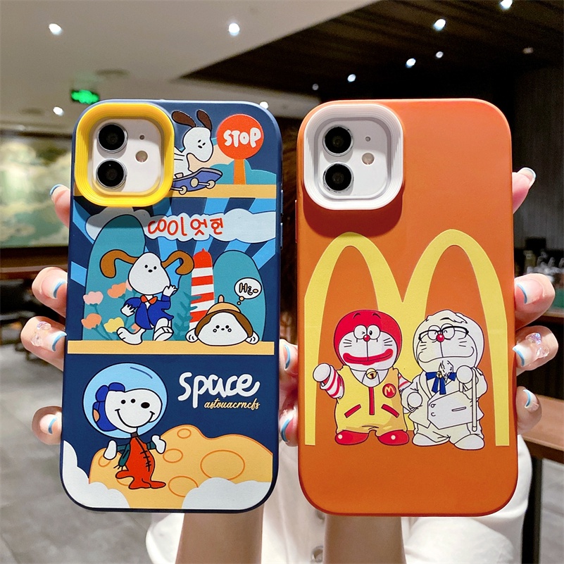 Soft Case Silikon 3 In 1 Motif Kartun Anjing Dan Kucing Untuk iPhone 13 12 11 Pro Max X XR Xs 7 8 6s 6 Plus SE 2020