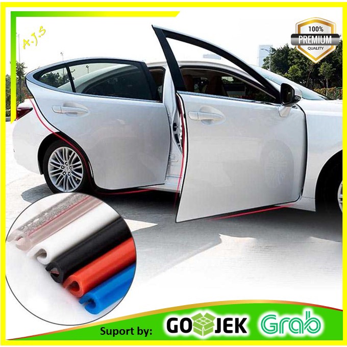 PELINDUNG PINTU MOBIL (5 METER) LIST KARET PINTU PELINDUNG PINTU PEREDAM MOBIL UNIVERSAL 5 METER Rubber Strip Dekorasi Pintu Mobil Anti Collision 5M - Strip Pelindung