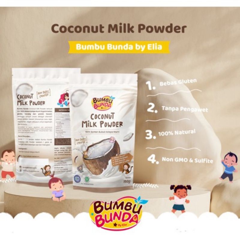 

(Halal MUI) Bumbu Bunda by Elia Organic Coconut Milk Powder Mpasi Santan Bubuk Organik 100% Kelapa Murni Non Pengawet Gluten Free Sumber Serat Lemak Nabati Mpasi BB Booster MPASI