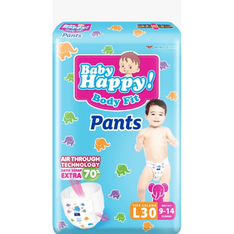 Baby Happy Pants Ukuran M34/L30/XL26/XXL24 Popok Type Celana - Harga Terjangkau