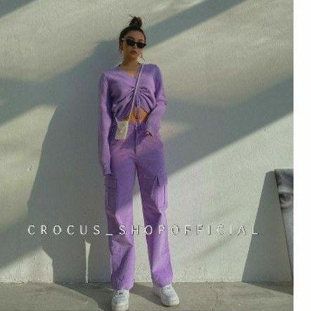 thunder lilac celana cargo lilac lylac thunder pants