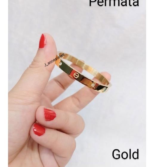 Buruan Cek (lingkar kecil)gelang polos&amp;permata titanium &quot;premium&quot; asli (tebal) dm 5cm