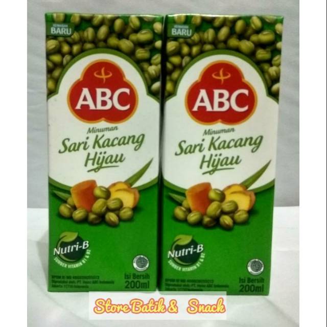 

Store Snack Abc Sari Kacang Ijo 200 ml/minuman instan/rasa kacang hijau/Aneka Snack/Snack Grosir