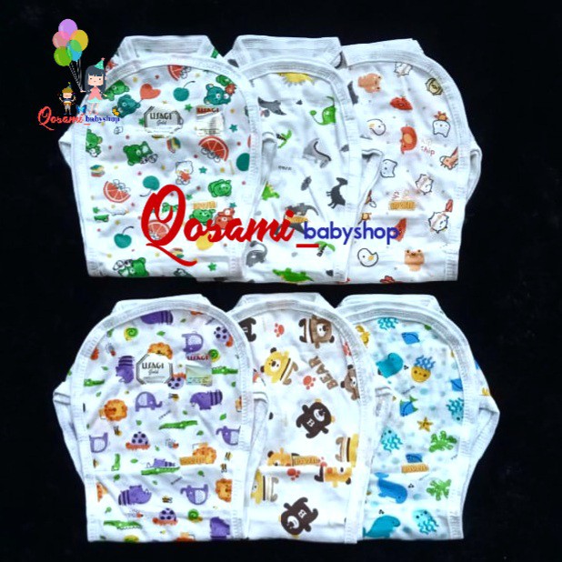 USAGI PRINT PUTIH 6 pcs Popok Tali Bayi Motif SNI