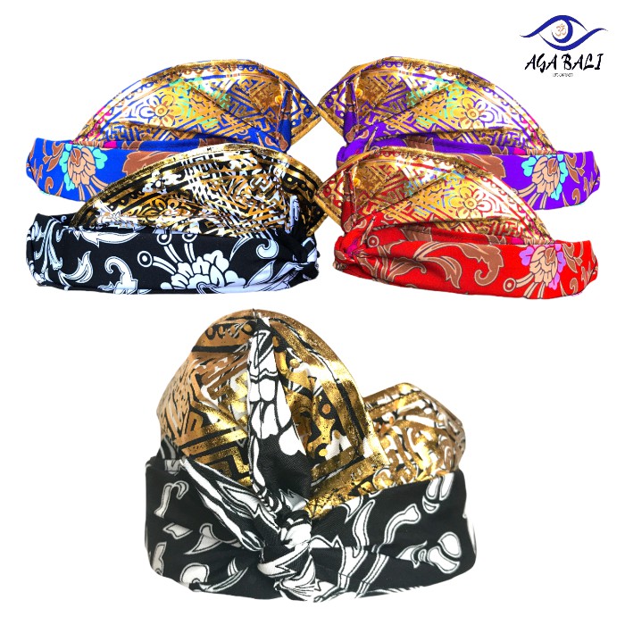 Udeng Bali Jadi Batik Patra HITAM GOLD SERI U006.ag