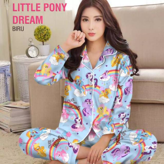 piyama KARAKTER LITLE KUDA PONI (Biru)