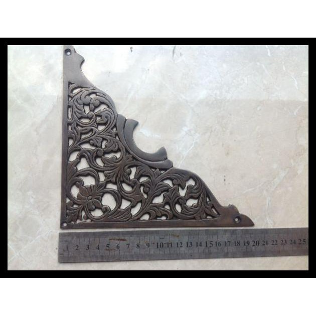 BAYAR COD SIKU KUNINGAN ANTIK ORNAMEN PINTU,LEMARI & MEJA ( 20 CM )