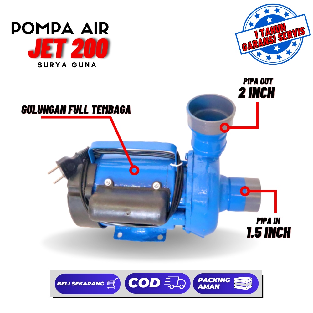 Pompa Air Modifikasi JET200 SuryaGuna Harga Termurah