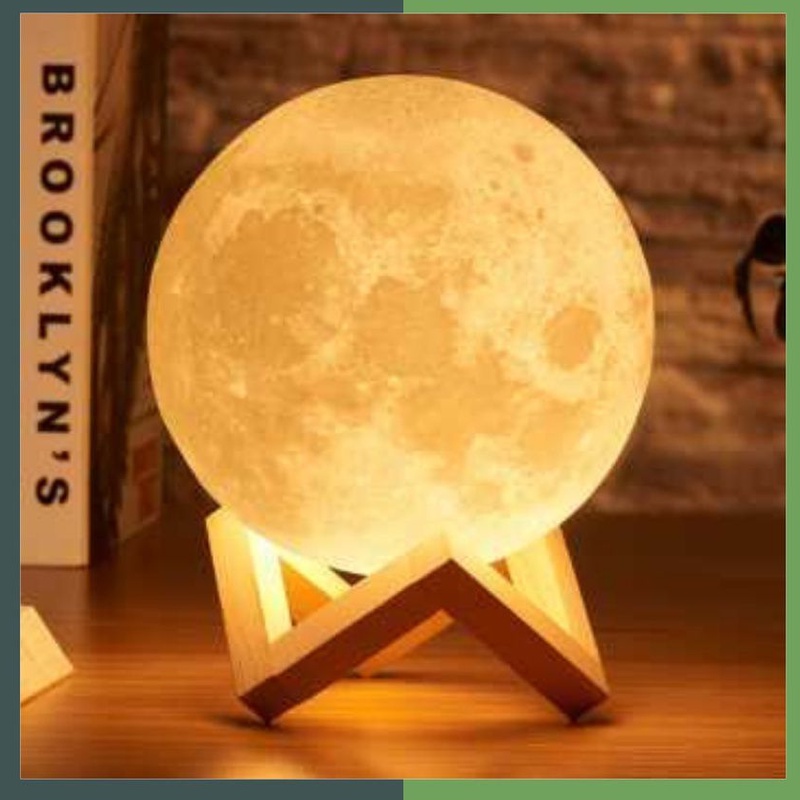 lampu tidur aesthetic 3d Meja pentol Printed Moon Night Light Table Rechargeable Lamp 12cm 15cm GS8