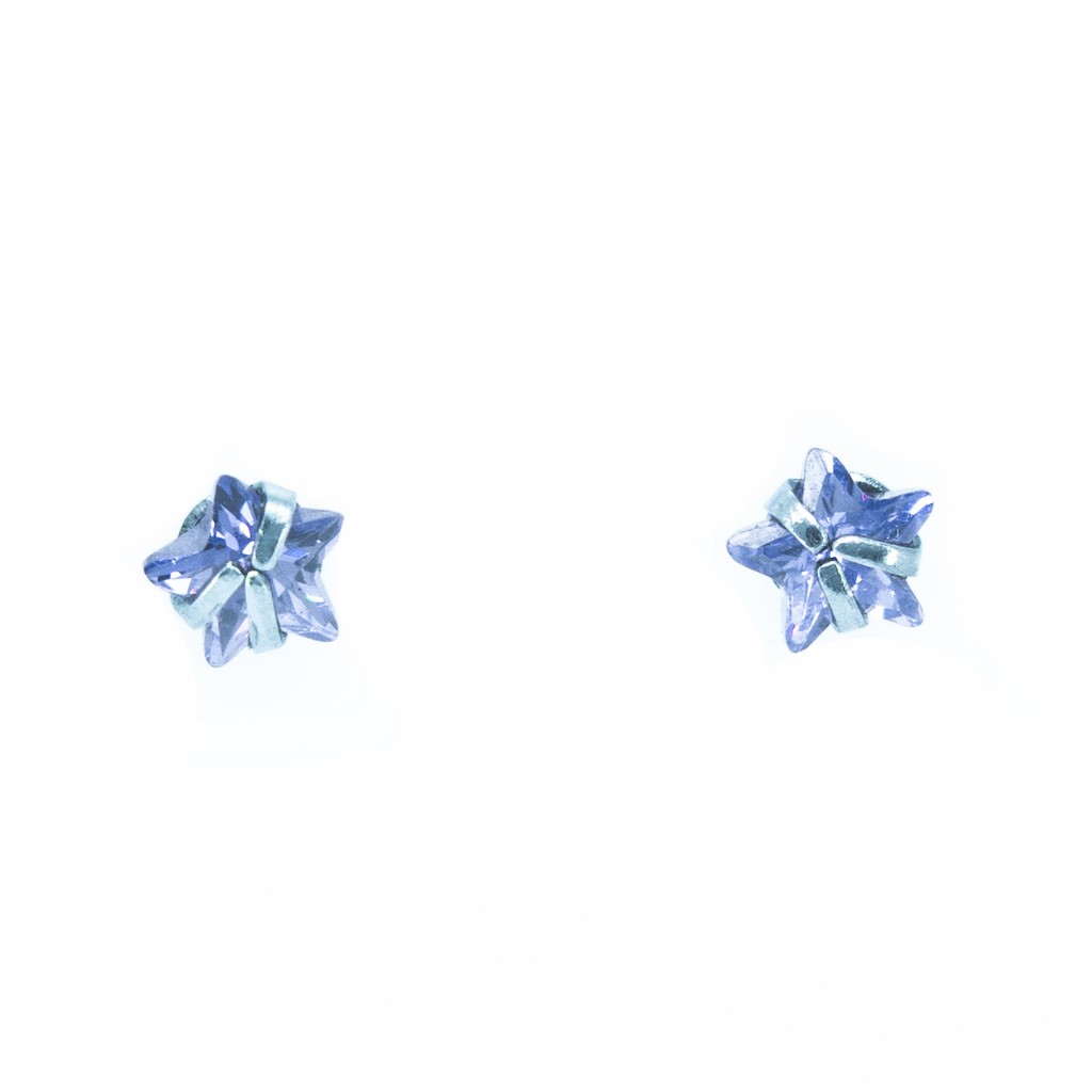 Anting Giwang Tusuk Wanita Perak Garnet / Women Silver Stud Earring AW23