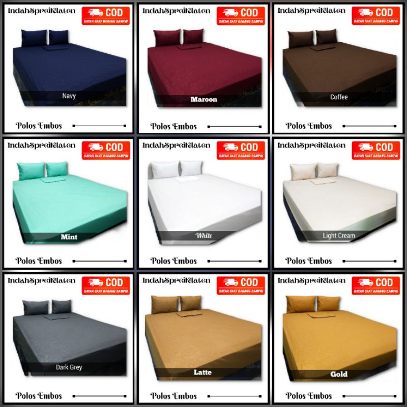 Sprei Seprei Homemade Polos Embos Sarung Bantal Guling Polos Perlengkapan Kamar Tidur Murah