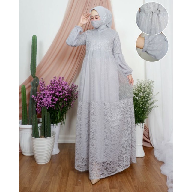 Dress Brukat Malika / Gamis Modern / Kebaya Brukat / Kebaya Pesta / Kebaya Modern / Kebaya Seragam