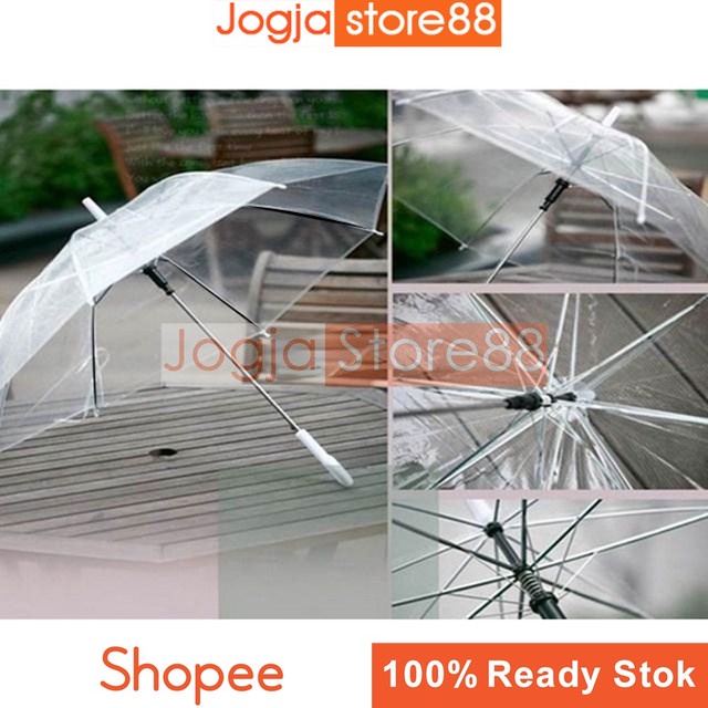 Payung Transparan Ramping Anti UV 8 Tulang Diameter 75 CM, Panjang 85cm
