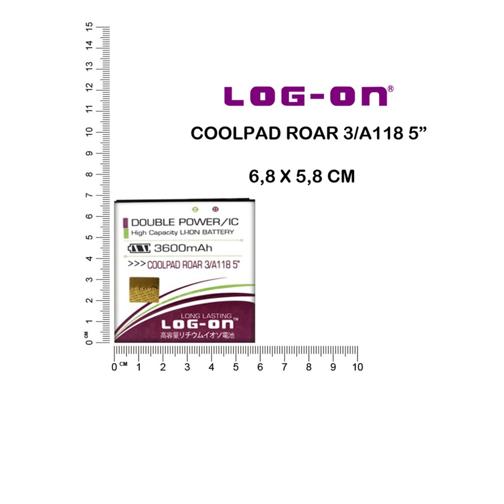 Baterai Double Power Log On Coolpad Roar 3 / A118 ( 3600 Mah )