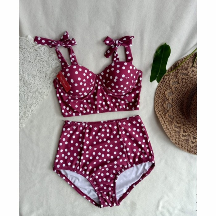 Baju Renang Wanita bikini set bra celana highwaist baju renang pantai wanita 309(L7N9) Baju Renang W