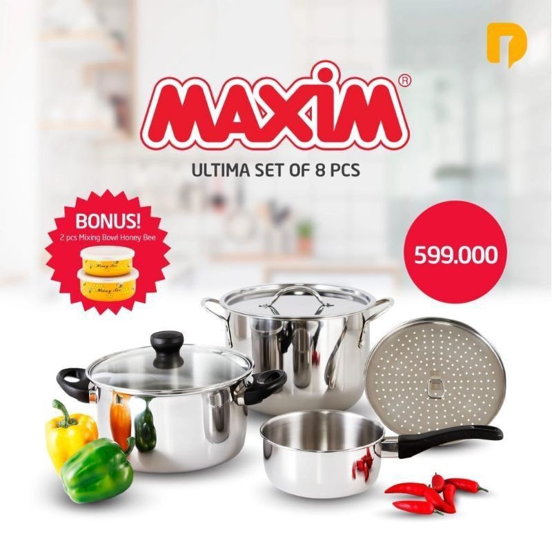 Maxim Ultima 8pcs panci stenlis panci set
