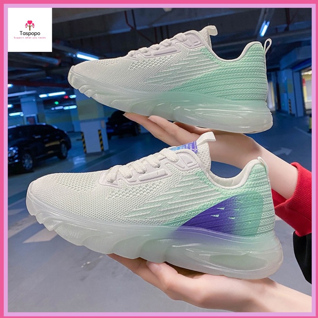 [Import] Taspopo 1020 Sepatu Sneaker Reflektif Wanita Bertali Korea Original Fashion Murah