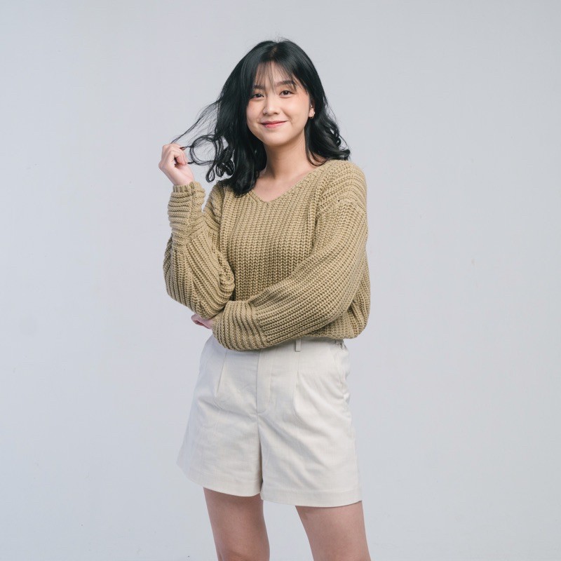 Vintage House Kayra Oversized Sweater ((Sweater Rajut Wanita Korea / Korean Sweater)-MILO