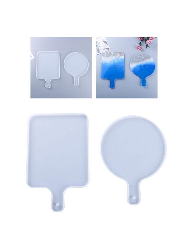 Moonlight&quot; Serving Board Tray Crystal Epoxy Resin Mold Coaster Plate Casting Silicone Mould