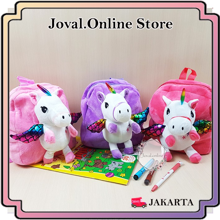  TAS  RANSEL ANAK  BONEKA UNICORN  3D KARAKTER  UNICORN  TAS  