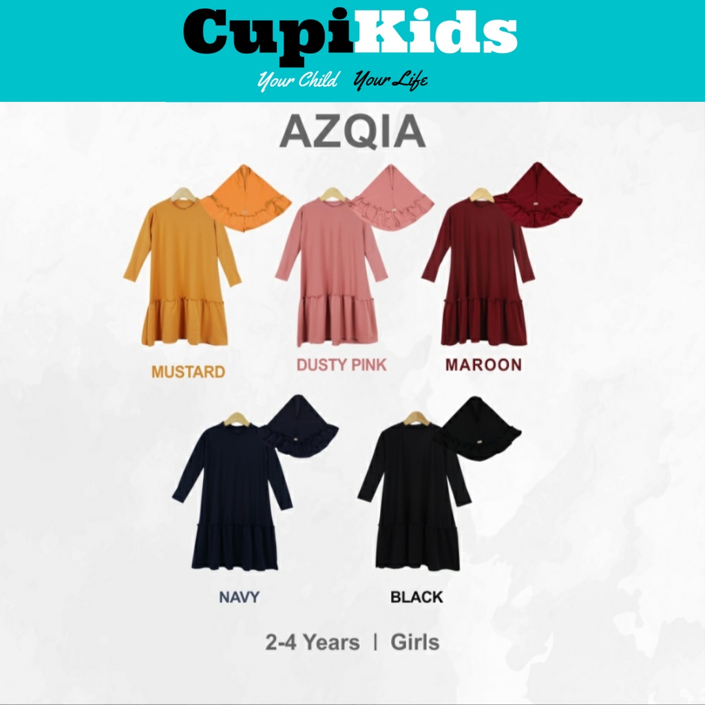 CUPIKIDS - Gamis Anak | Setelan Gamis Anak Azqia (2-4 Tahun)