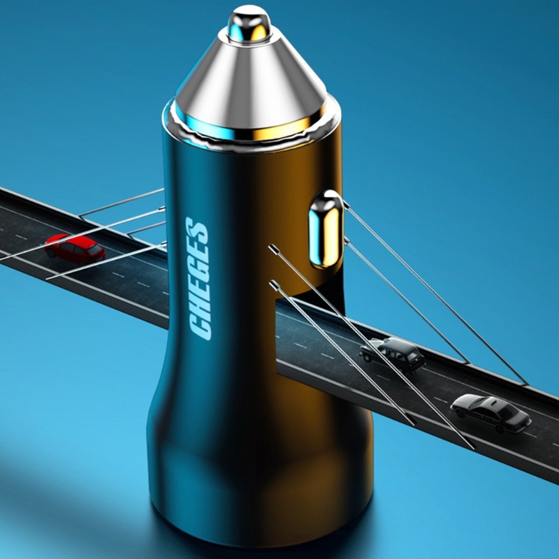 Zzz Adapter Charger Mobil Dual USB 100W 12-24V Fast Charging Untuk Note 20 / 10 S21 / 20 / 10 14 Pro Max 13 12 11