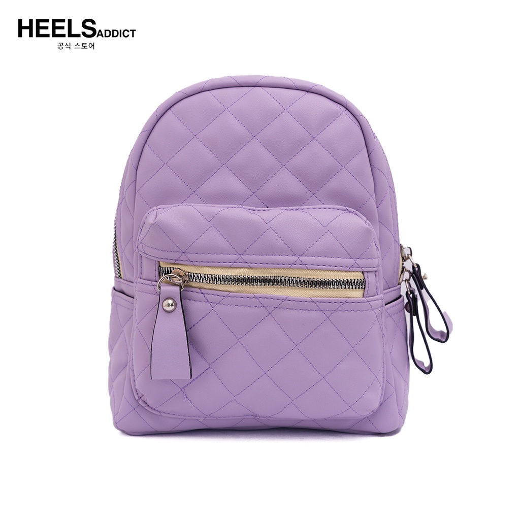 Heelsaddict - Cadde - Premium Korean Quilted Backpack Bag Ransel Wanita-Lilac